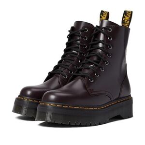 Dr. Martens Jadon Platform Leather Boots - Cherry Red